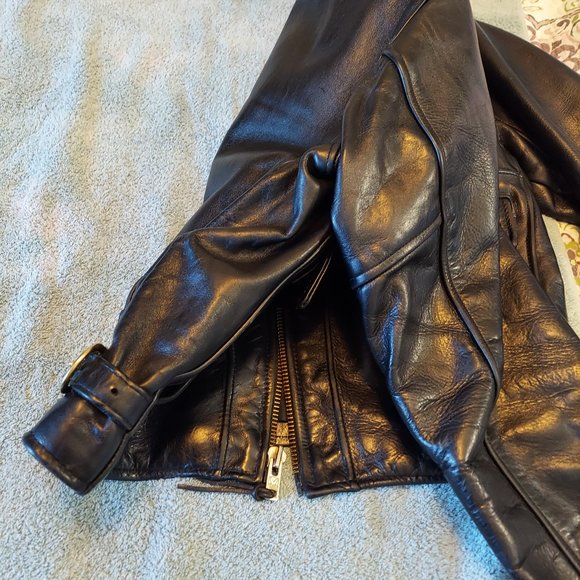 Vanson Men's Black Leather Motorcycle Jacket sz 42 - Picture 8 of 16